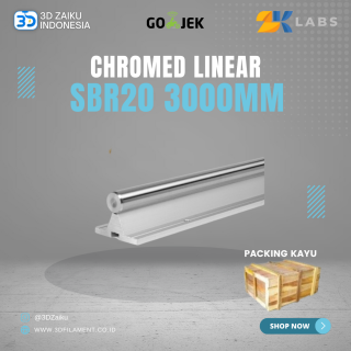 ZKLabs Supported Chromed Linear Steel Rod SBR20 x 3000 mm Length